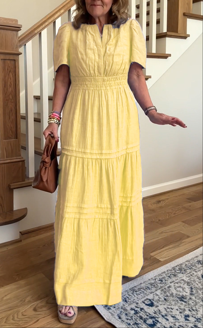 Linen Tiered Maxi Dress