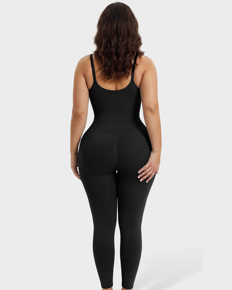  Deep V Front Zip Full Body Shaper