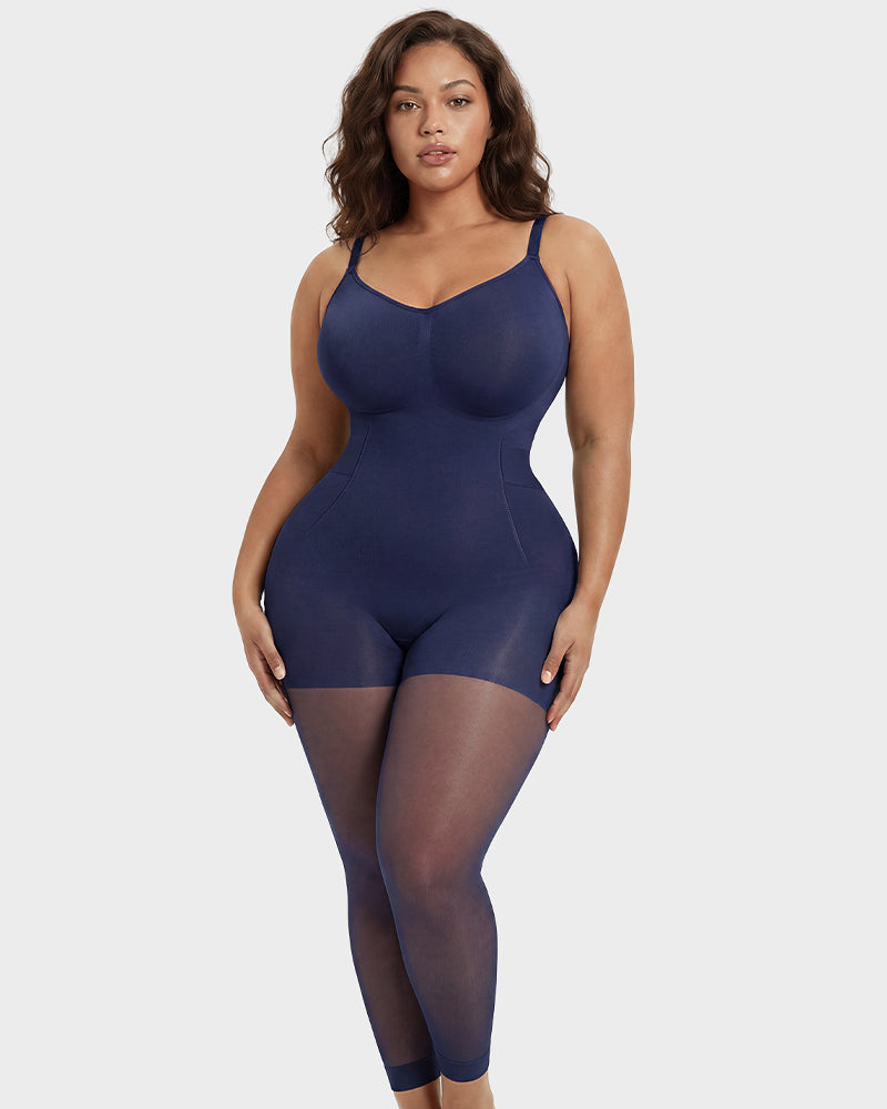  Deep V Shapewear Bodysuit with Stockings