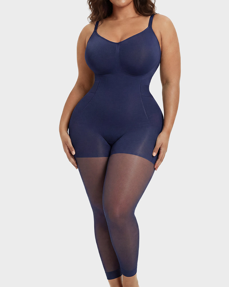 Deep V Shapewear Bodysuit with Stockings