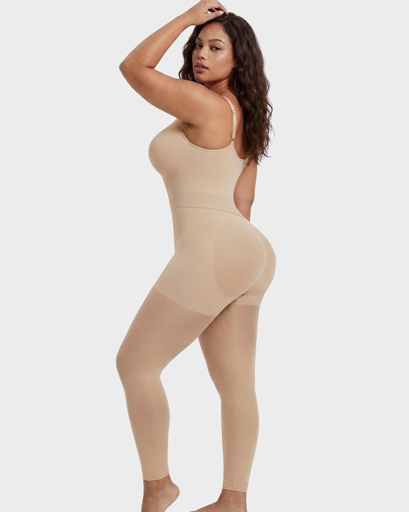  Deep V Shapewear Bodysuit with Stockings