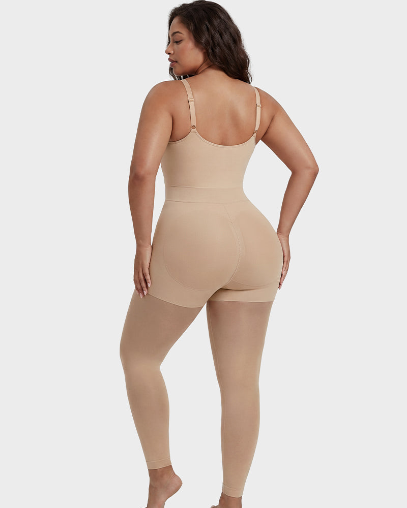  Deep V Shapewear Bodysuit with Stockings