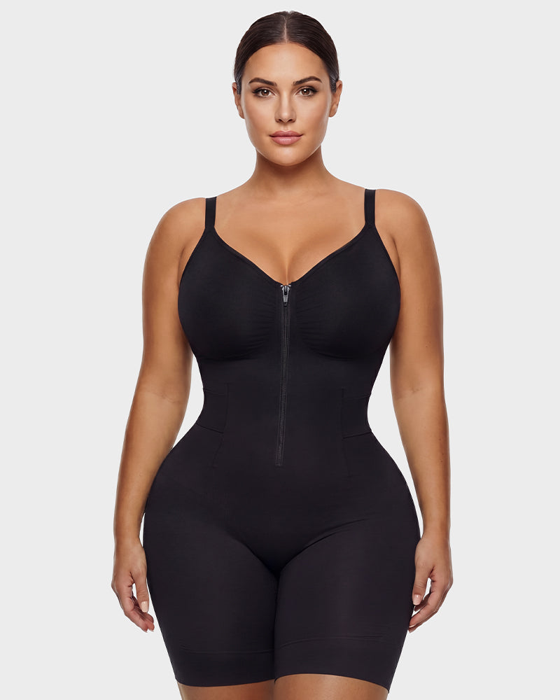 Front-Zip Mid-Thigh Shapewear