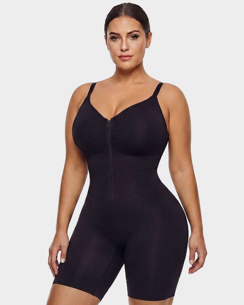 Front-Zip Mid-Thigh Shapewear