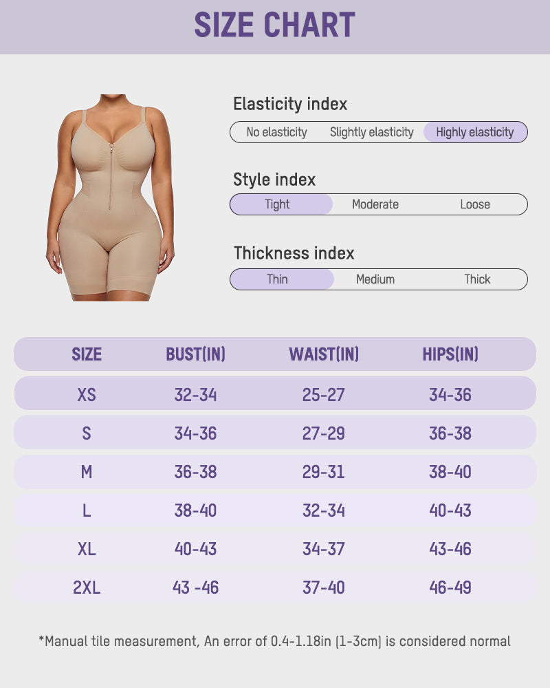 Front-Zip Mid-Thigh Shapewear
