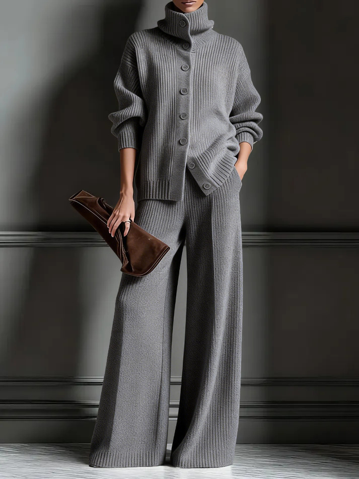 Women's Cozy Cardigan Sweater and Pants Two-Piece Set (buy 2 free shipping)