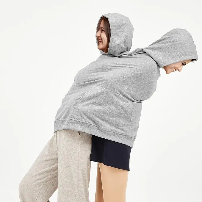 Matching Grey Couple Hoodies - Unisex Polyester Crewneck