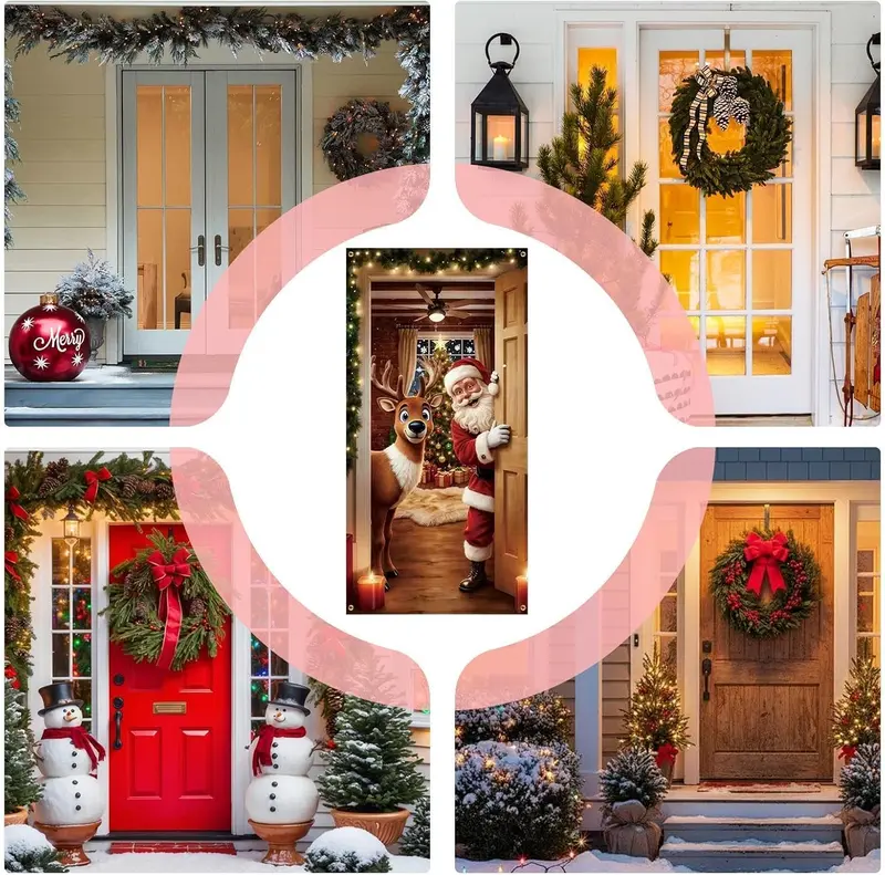 Christmas Santa & Reindeer Door Cover 🎅🦌🚪