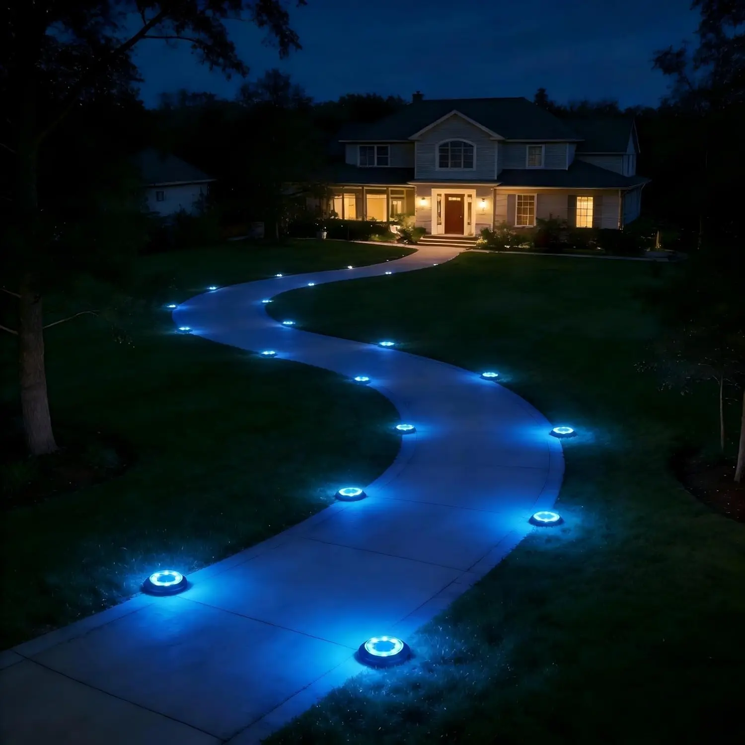 2-in-1 Waterproof Solar Ground LED Lights for Deck