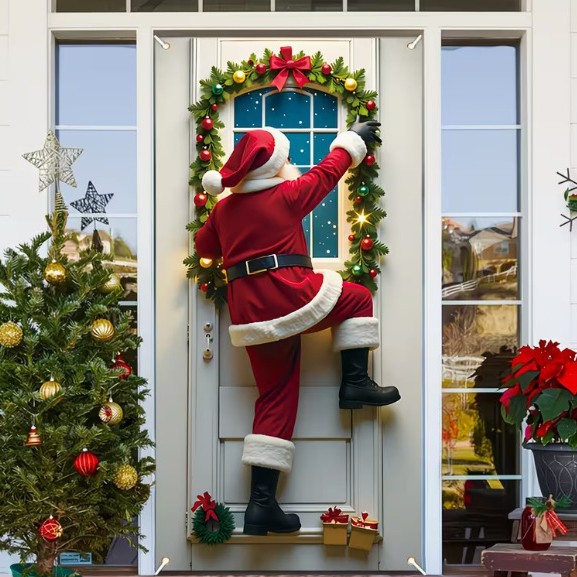 Christmas Santa & Reindeer Door Cover 🎅🦌🚪