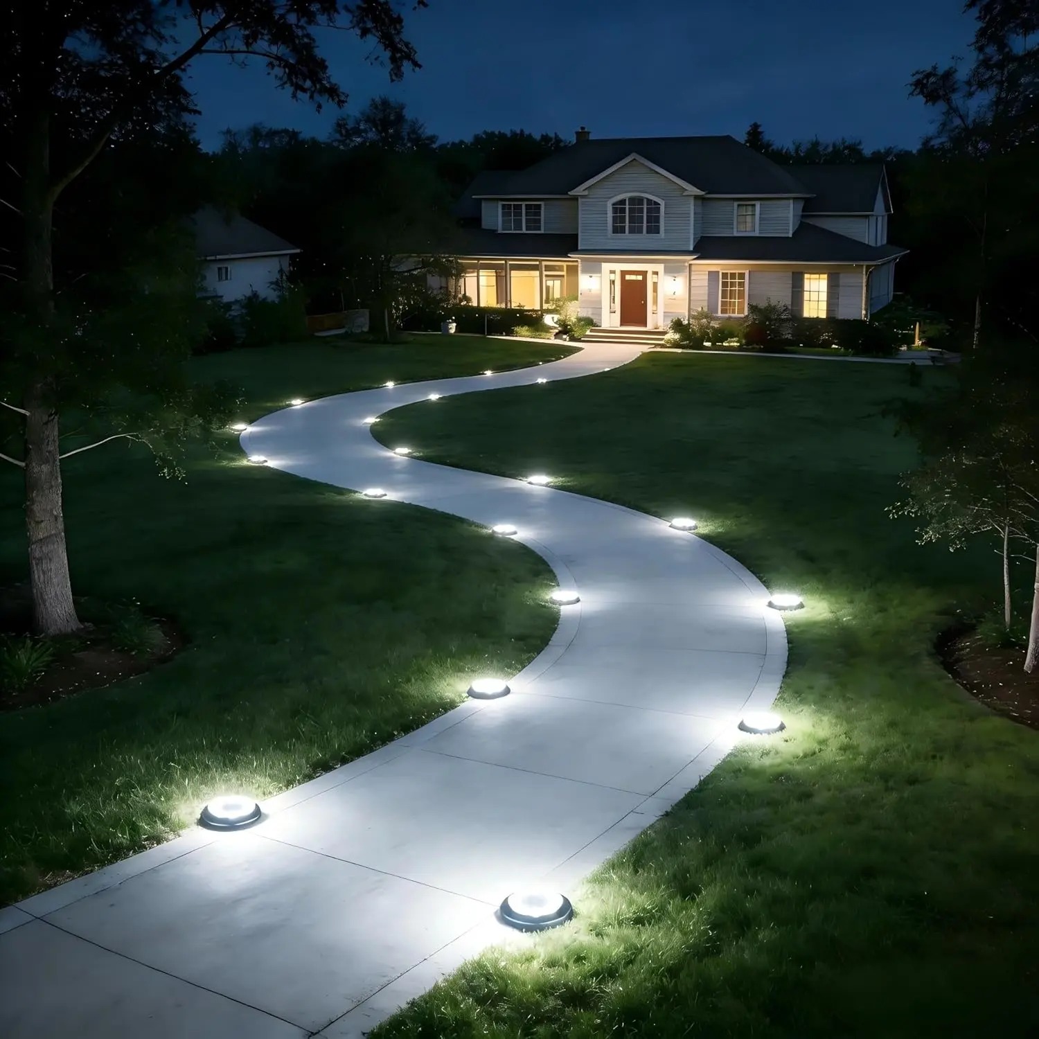 2-in-1 Waterproof Solar Ground LED Lights for Deck