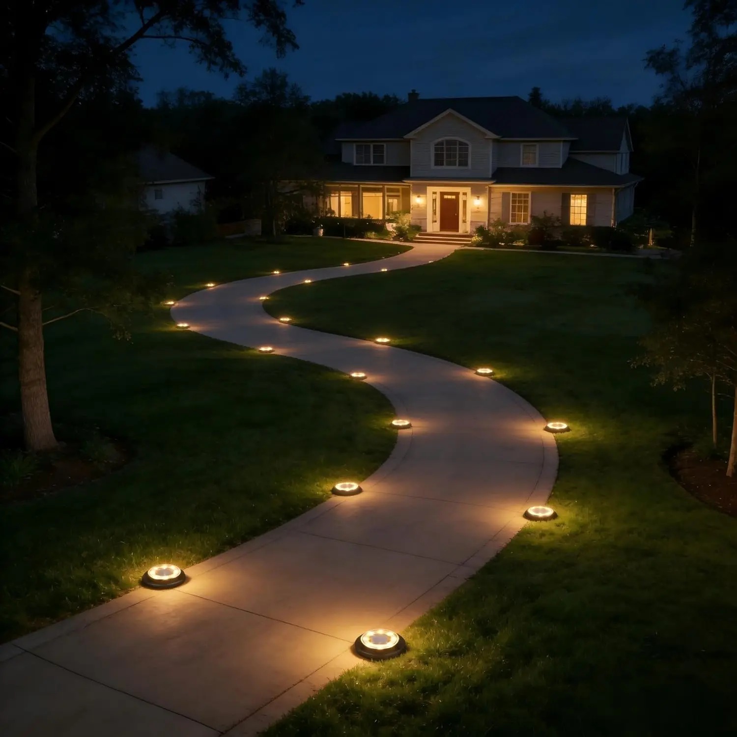 2-in-1 Waterproof Solar Ground LED Lights for Deck