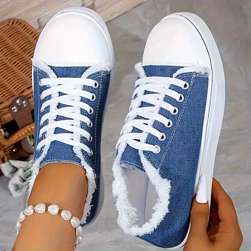 Women'S Lightweight Casual Sneakers- Low-Top Lace-Up Shoes
