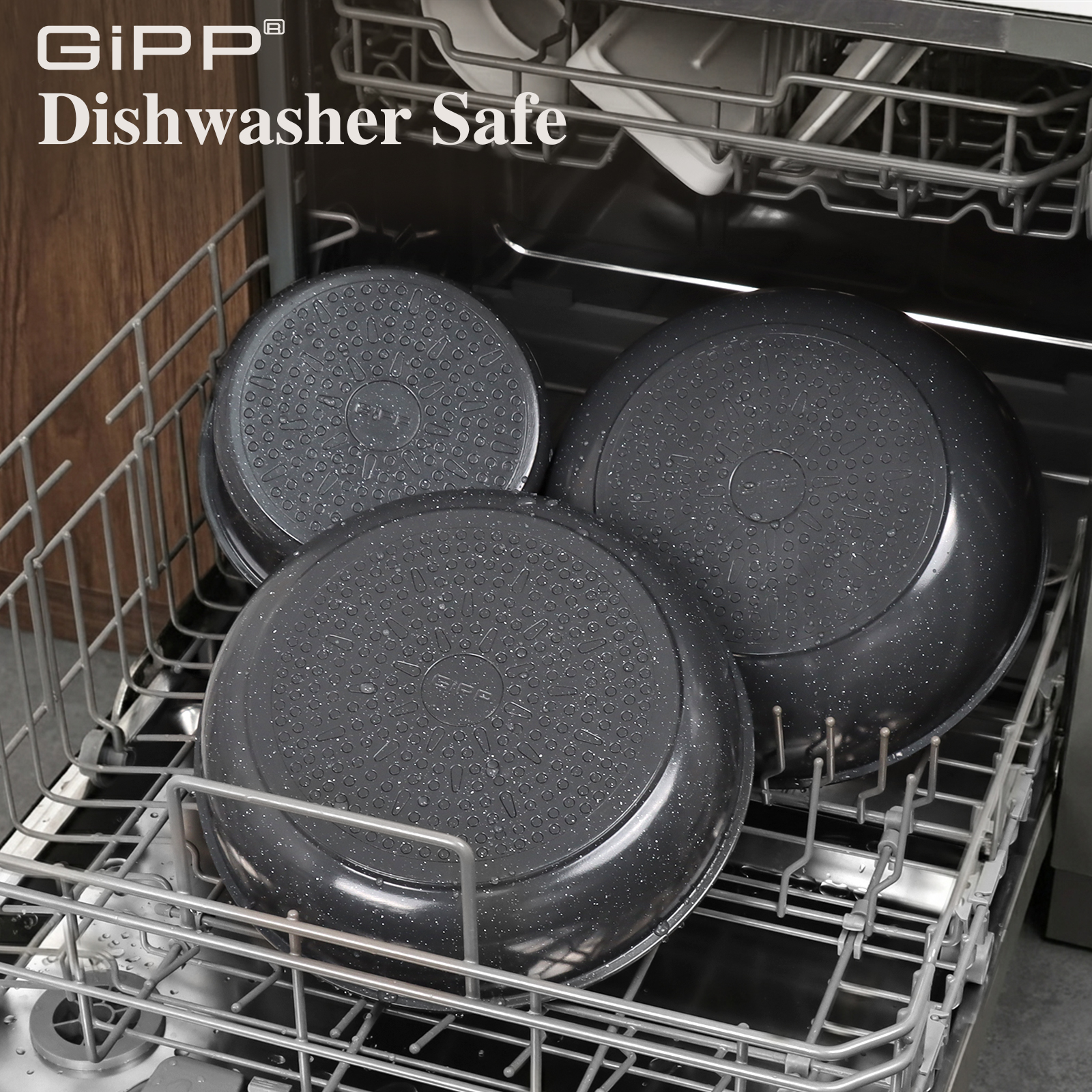 Gipp 11 Pcs Ceramic Nonstick Cookware Sets,Pots and Pans Set Non Stick with Removable Handle, Oven Safe to 500°F, Induction Cookware, Stackable RV Kitchen Cooking Set
