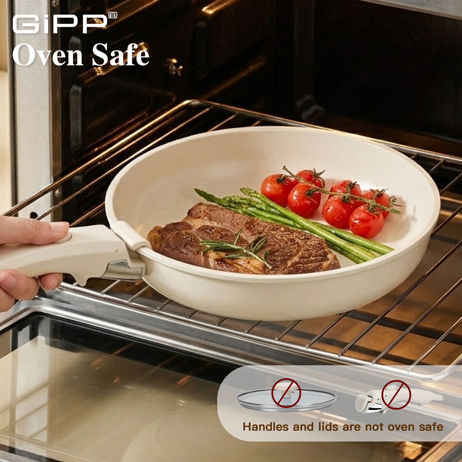 Gipp 18pcs kitchen cookware sets, Non Stick Pots and Pans Set with Removable Handle, Oven & Dishwasher Safe,Induction Cookware