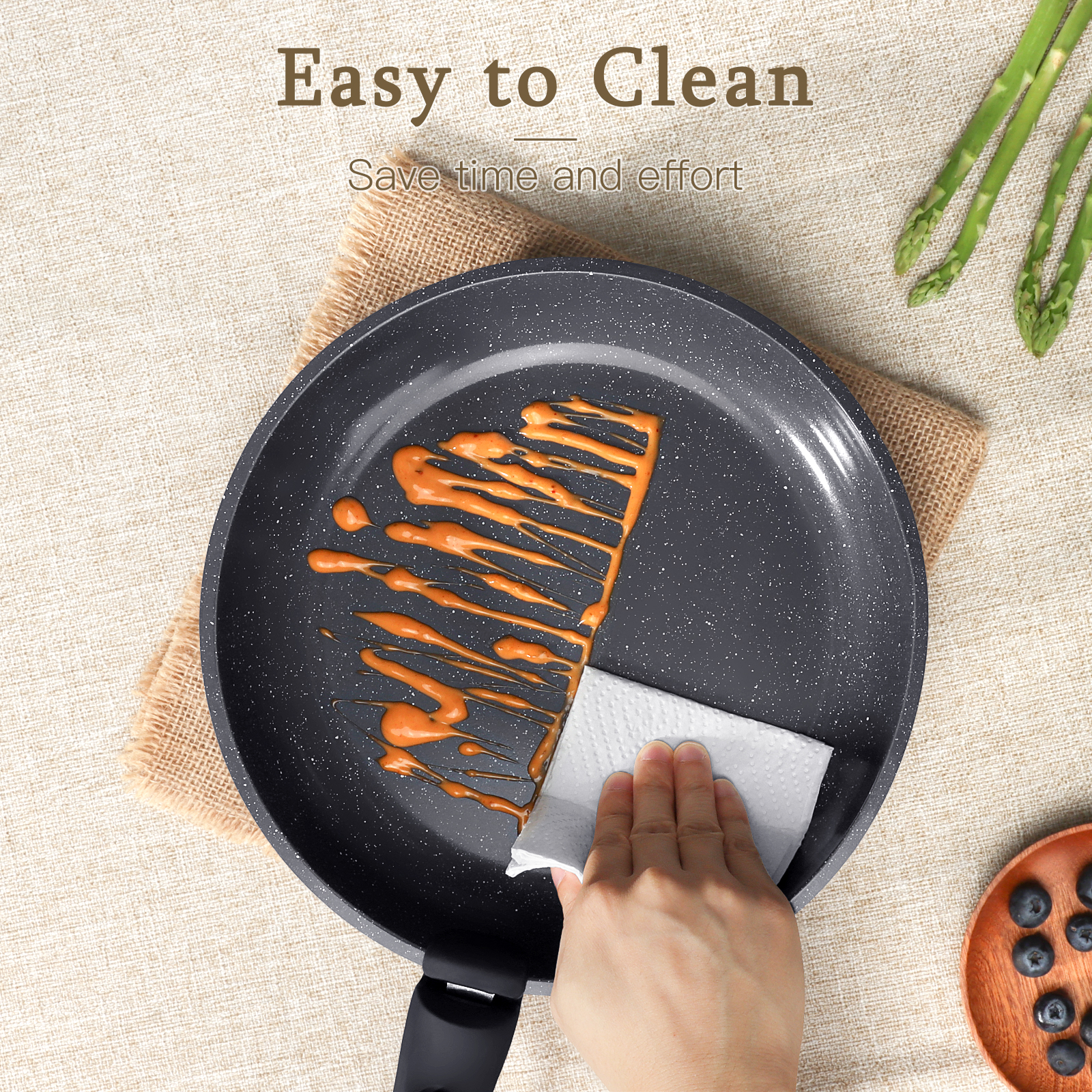 GIPP 21 Piece Pots and Pans Set Non Stick,with 12 inch Frying Pan,Cookware Set with Detachable Handles, Safe for Ovens and Dishwashers,Induction Cookware-GiPP