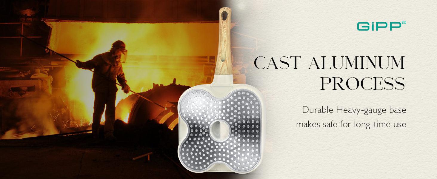 GiPP Egg Frying Pan, Pancake Pan Granite Nonstick 3 Hole Frying Egg Omelette Skillet for Breakfast - GiPP Kitchenware