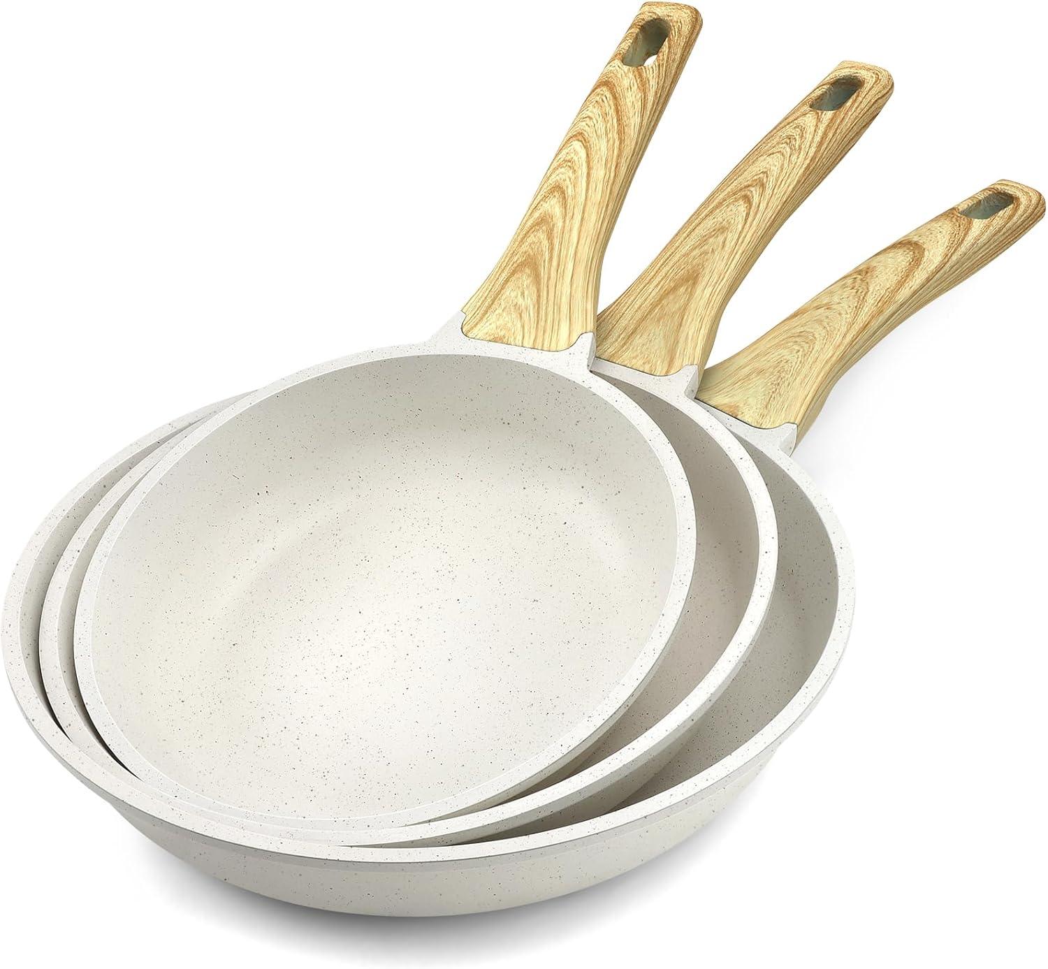 Nonstick Frying Pan Skillet - 8"/9.5"/11" Granite, Heat-Resistant Handle - GiPP Kitchenware