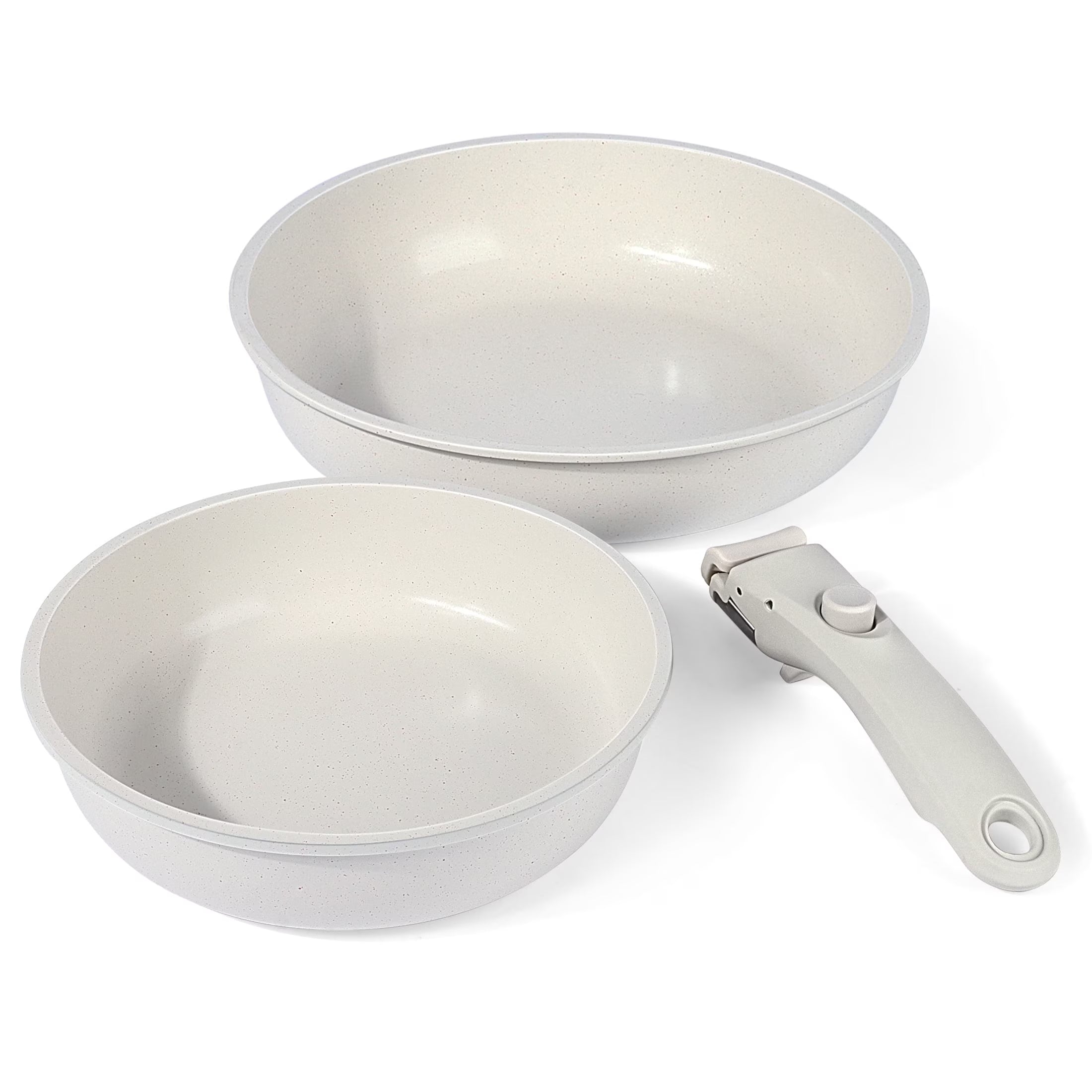 GIPP 3pcs Ceramic Non Stick Frying Pans Set,Skillet Non Stick With Removable Handle Oven & Dishwasher Safe,Induction Cookware-GiPP