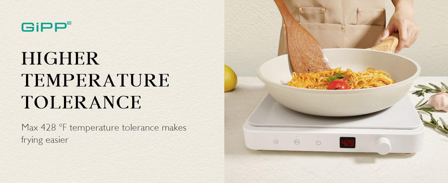 GiPP Nonstick Frying Pan Skillet Set- 8"&9.5"&11" Granite Non Stick Pans, Omelette Pan with Heat-Resistant Handle, Compatible with All Stovetops, PFOA Free - GiPP Kitchenware