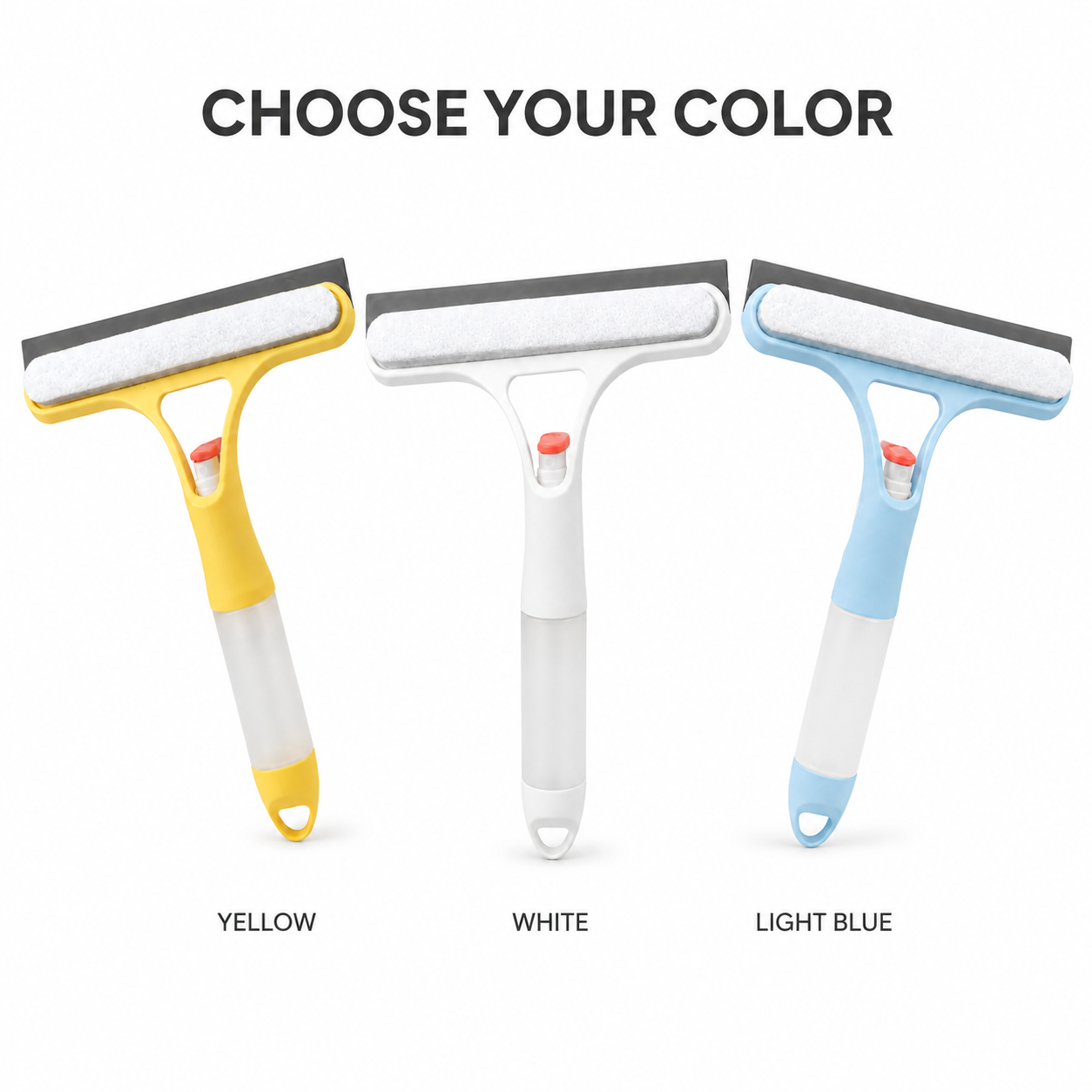 Three color options: White, Blue, Yellow