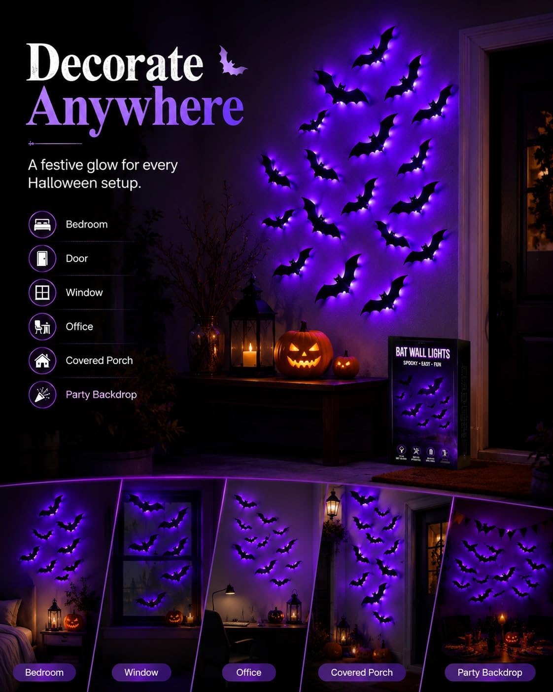 🦇3D Bat Light LED Decorations