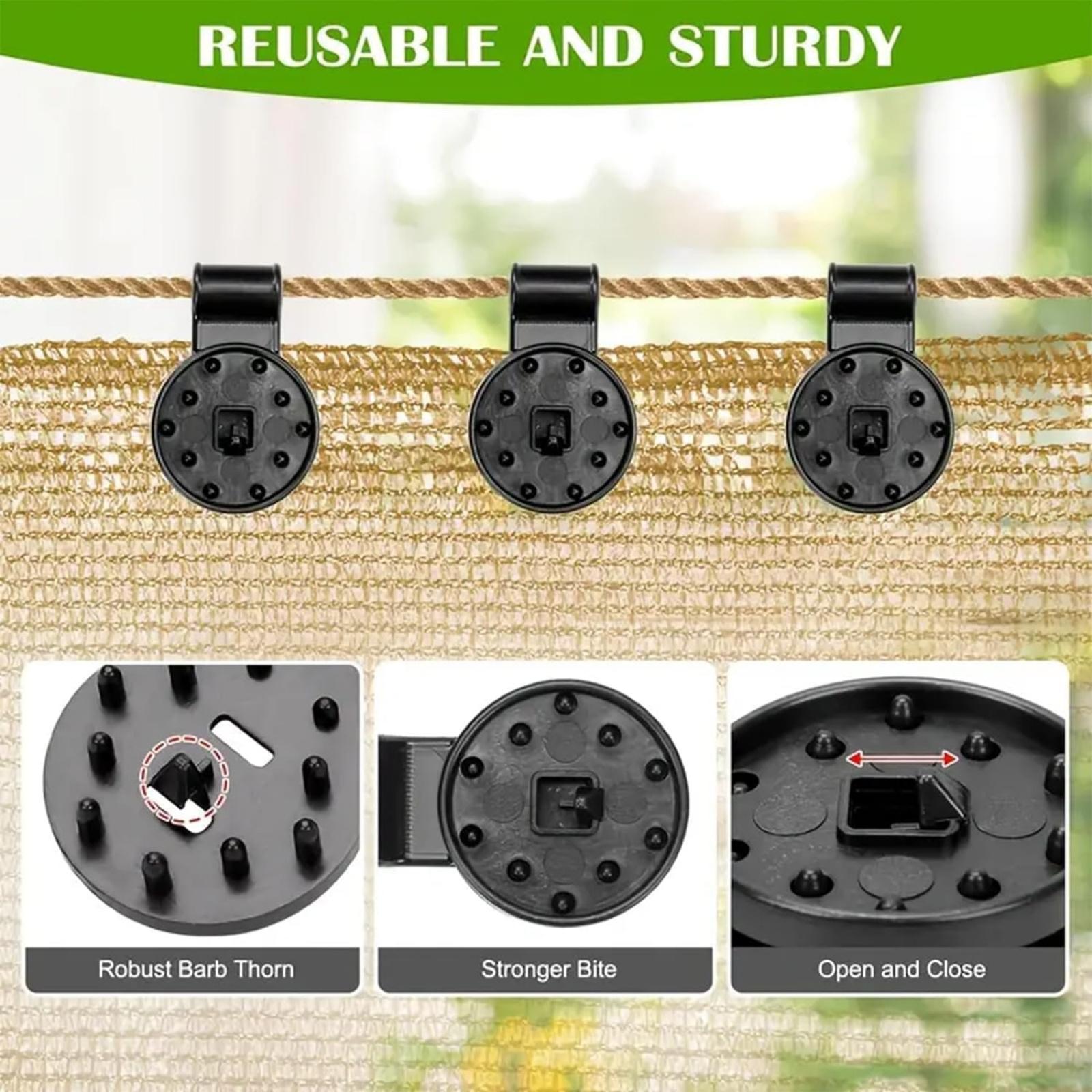 Package of 50 shade cloth clips with nylon rope