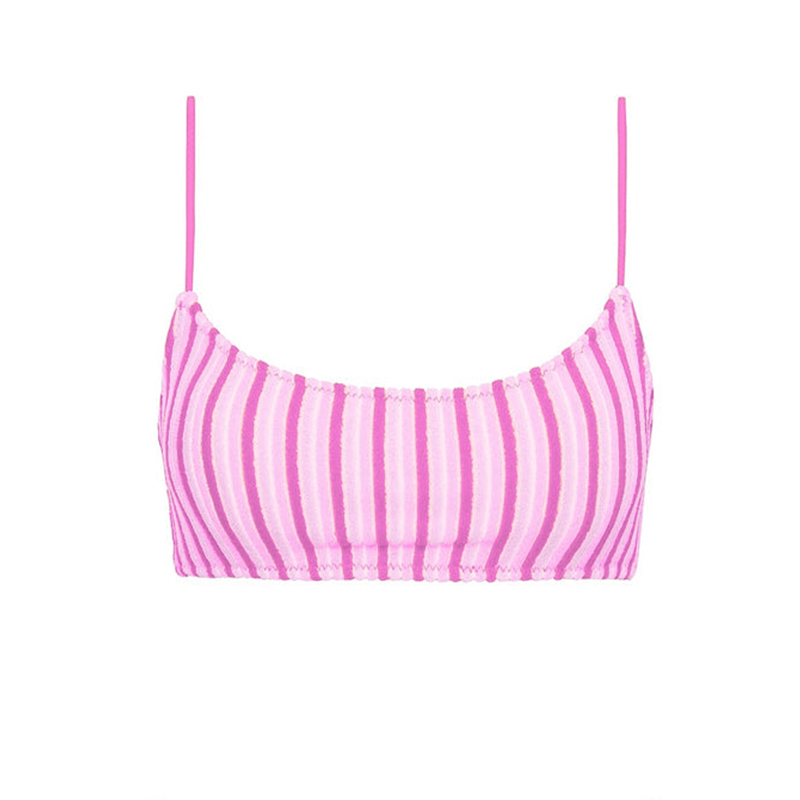 Seasonal 2026 new high-end pink ribbon bear bikini for sexy goddesses on island vacation. Slimming two-piece swimsuit.