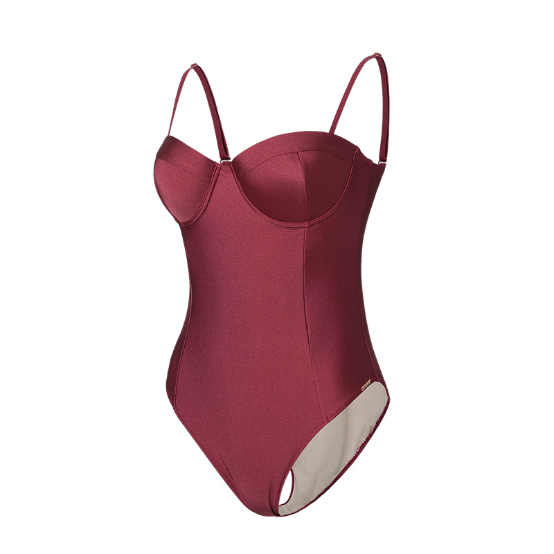 Seasonal 2026 New Style Premium Swimming Suit - Small Bust, Tight Fit, Slimming Effect, Low Waist, Concealing Stomach, Sexy and Comfortable Casual Red Forbidden City Style One-Piece Swimsuit