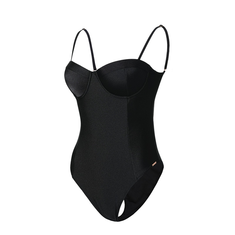 SEASONAL Seasonal Island Resort Fashion Swimwear - Sophisticated Black-Eyed Goddess Slimming One-Piece Swimsuit
