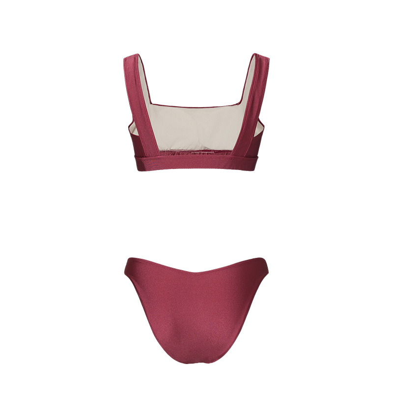 SEASONAL New Product Patricia Swimwear - 2027 New Style Bikini Sexy Goddess Red Wine Color High-End Island Vacation Divided Swimsuit