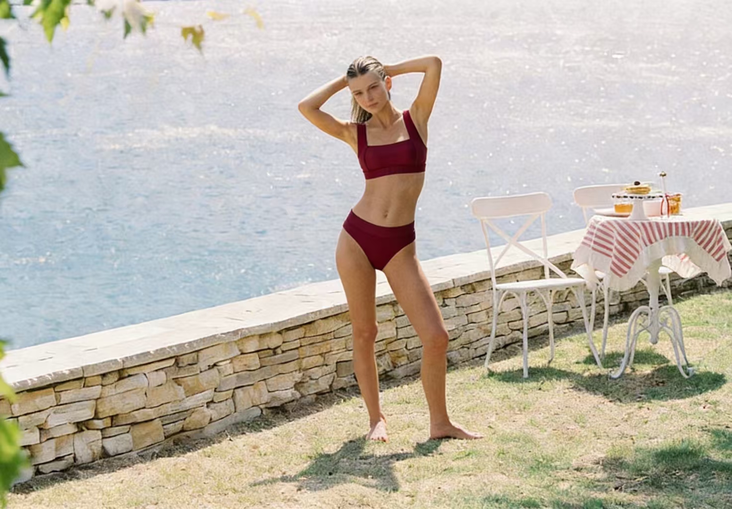 SEASONAL New Product Patricia Swimwear - 2027 New Style Bikini Sexy Goddess Red Wine Color High-End Island Vacation Divided Swimsuit