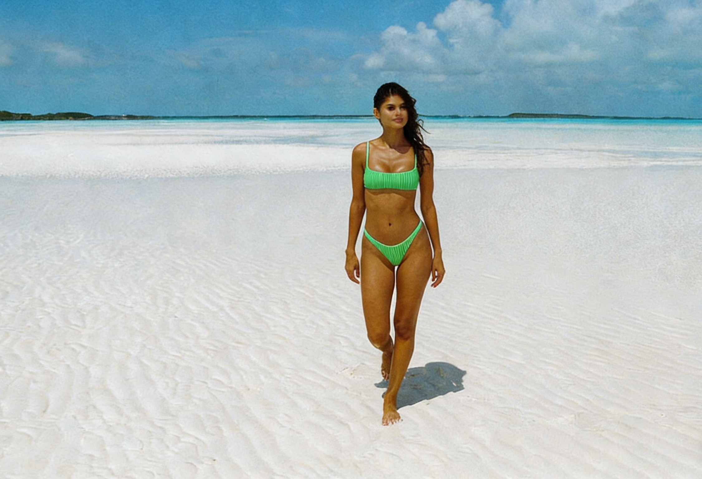 Seasonal Customized Production VS Pure Green Triangle Victoria's Secret Bikini ROXY One-piece Swimsuit INS Swimwear