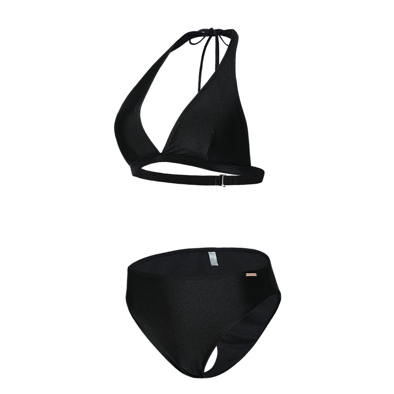 SEASONAL High-waisted covering-buttocks swimming suit 2026 new style black bikini sexy goddess high-end island vacation travel two-piece swimsuit