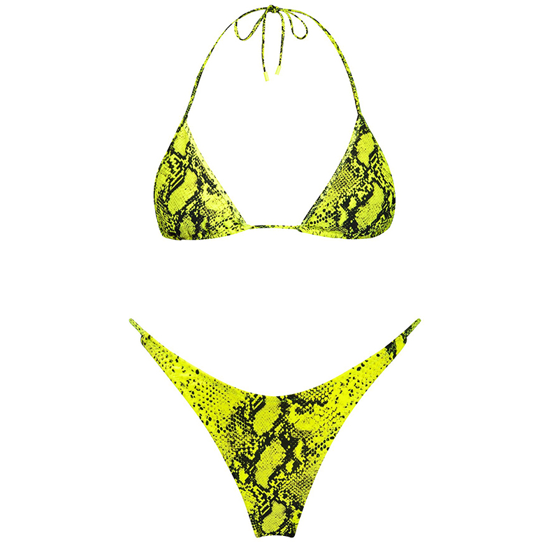 SEASONAL Australian brand TRIANGL YELLOW - Golden yellow python-patterned Victoria's Secret one-piece swimsuit for women