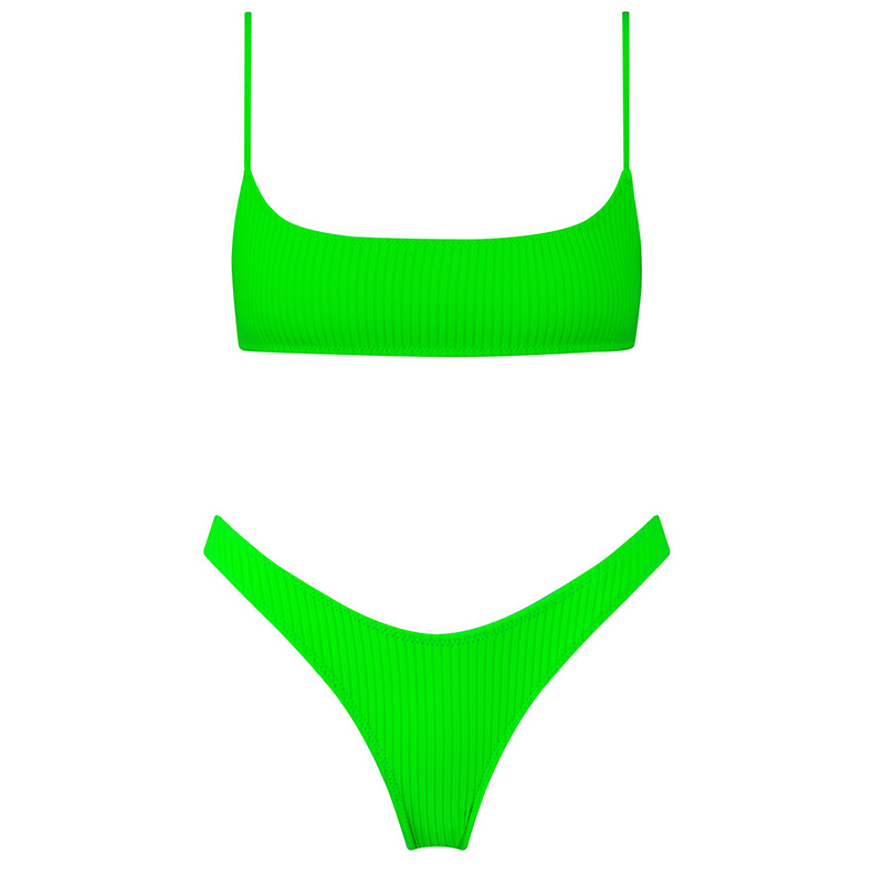 Seasonal Customized Production VS Pure Green Triangle Victoria's Secret Bikini ROXY One-piece Swimsuit INS Swimwear