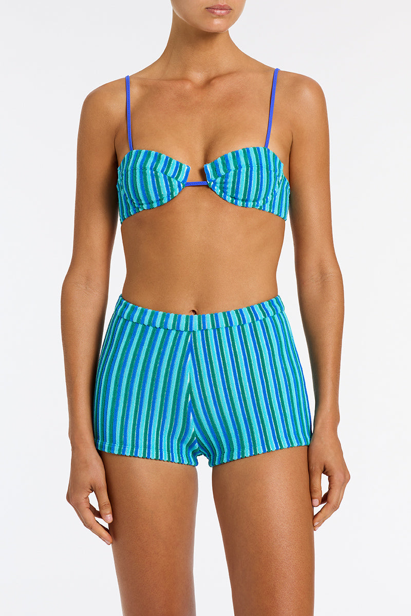 SEASONAL Women's Seasonal Swimwear 2026 New Trendy Bestseller Sophisticated Slimming Sexy Separate Swimsuit Green Stripes Bikini Short Swimsuit