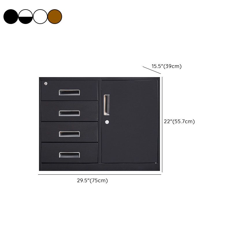 BrandName Chalk Fireproof Steel Vertical File Cabinet with Key Lock, Soft Close Office Storage Cabinet with 1 Shelf