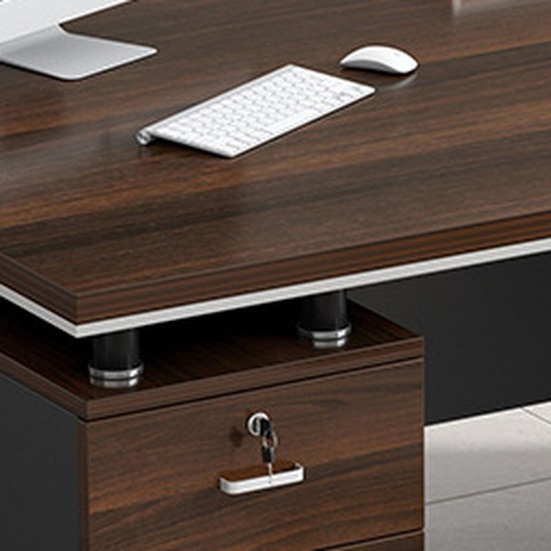 BrandName 71"L x 28"W Auburn Computer Desk with Closet Storage, Rectangular Office Workstation with Filing Drawers, 30"H