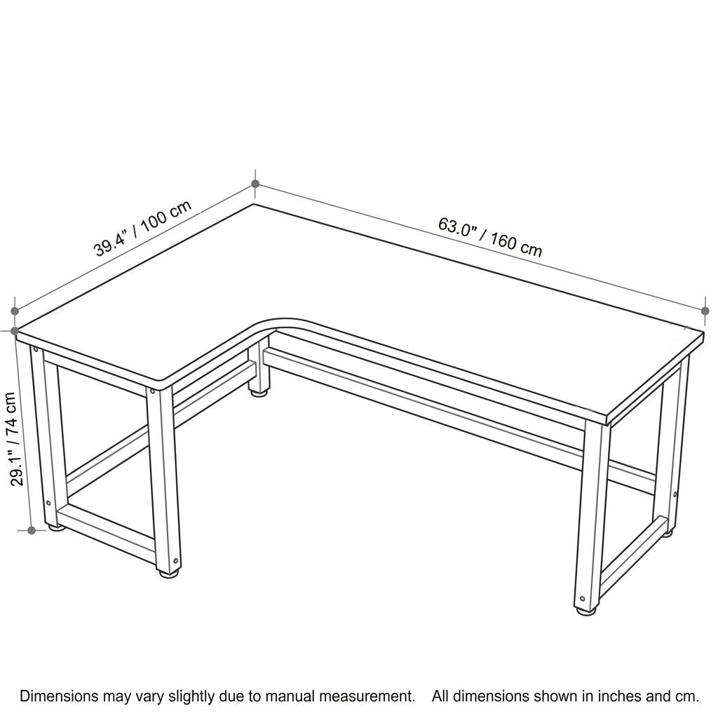 BrandName 63"W x 39"D Right Return Corner Desk, Golden Oak L-Shaped Computer Desk with CPU Storage