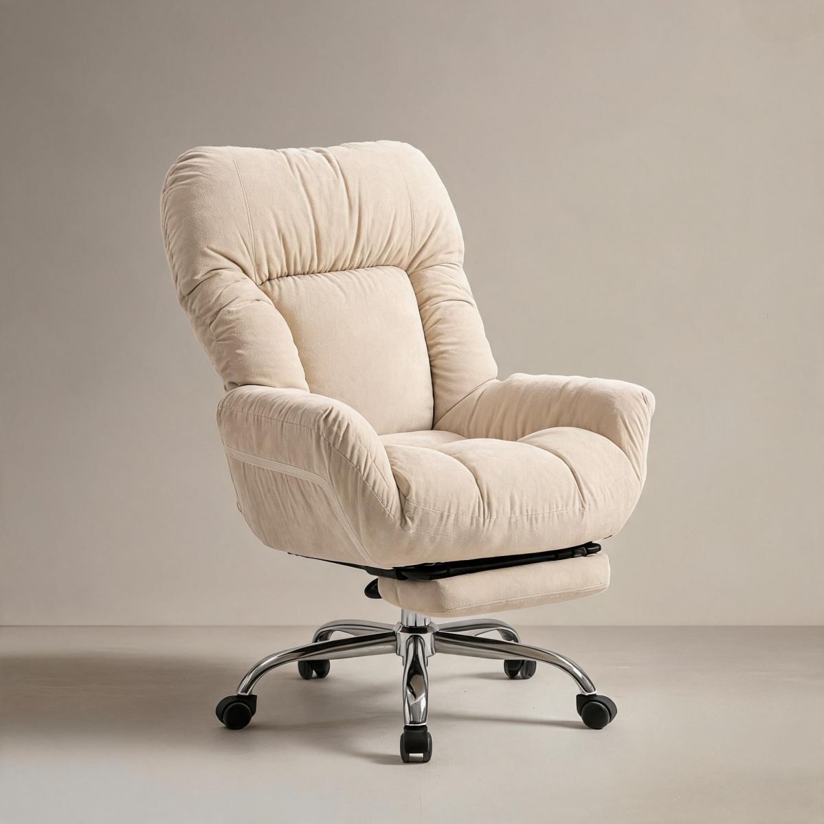 BrandName Ergonomic Task Chair with Footrest, Reclining Tech Cloth Home Office Desk Chair, Rolling Metal Base