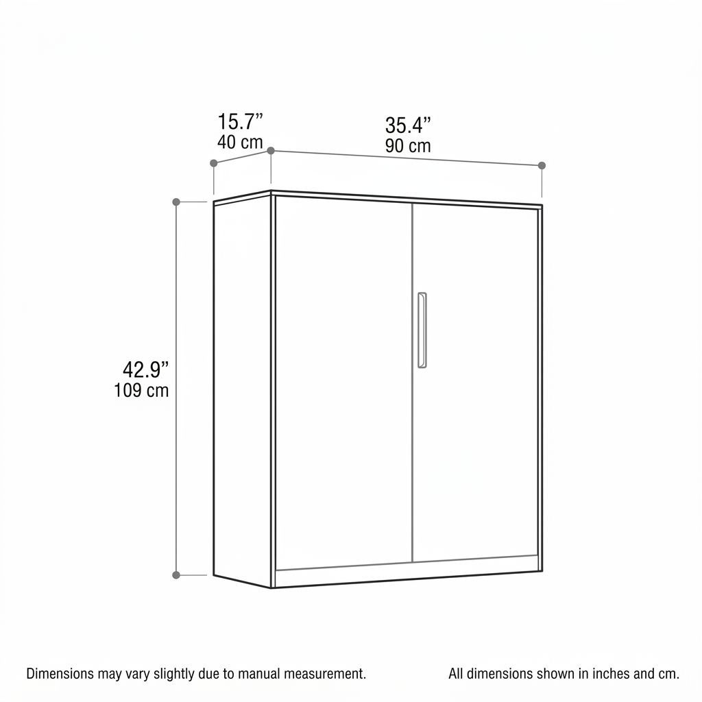 BrandName Gray and White Steel Office Storage Cabinet with Key Lock, Heavy-Duty Filing Locker
