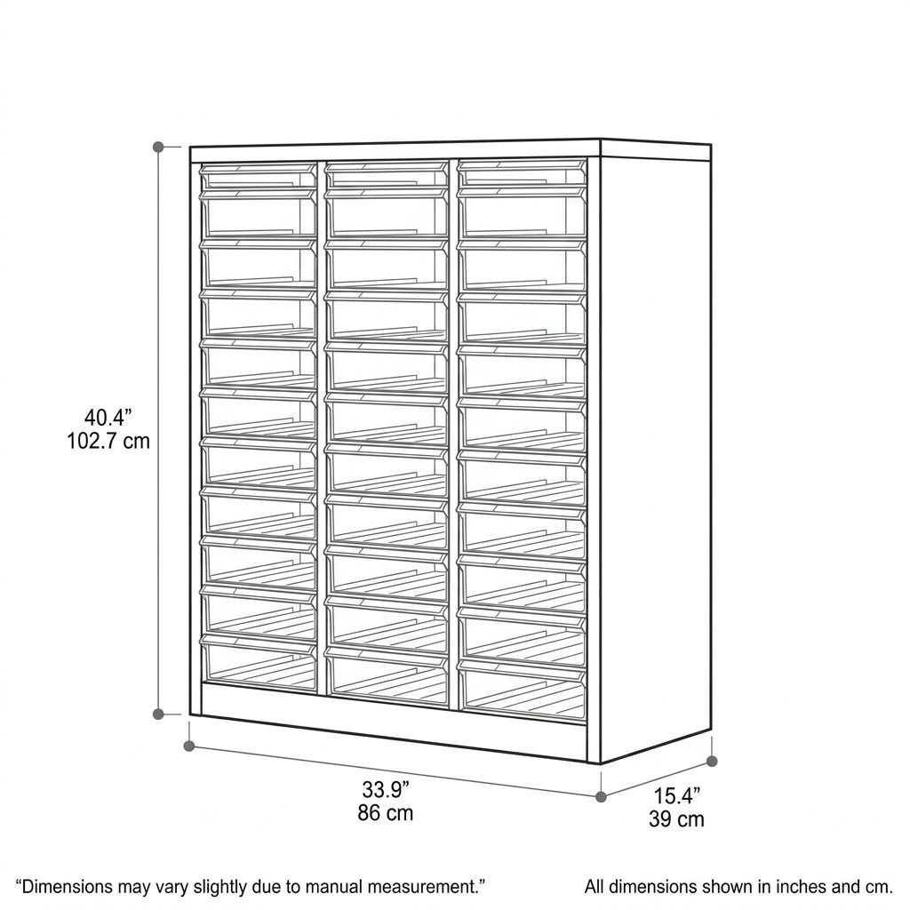 BrandName 21-Drawer Steel Document Cabinet with Lockable Doors, Clear Pull-Out Bins Office Filing Organizer