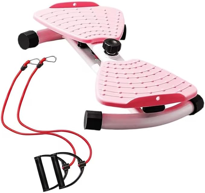 Dual Rotating Waist Twister Board for Core & Cardio Workout (150kg Capacity) - Pastel Pink