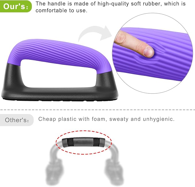 Portable Non-Slip Push-Up Stands for Upper Body Training (Pair) - Purple