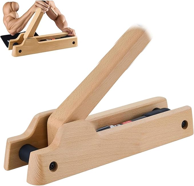 Premium Solid Wood Wrist & Forearm Strength Trainer with Hydraulic Resistance