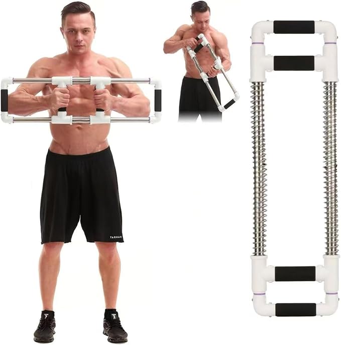 Upper Body Compression Spring Push-Down Bar for Chest & Arm Training