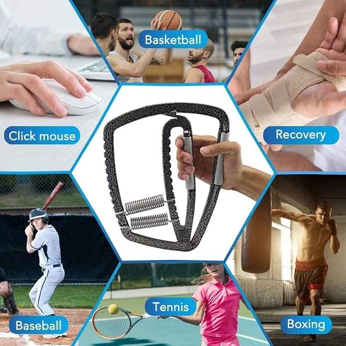 Heavy-Duty Adjustable Metal Hand Grip & Finger Strengthener with Carry Bag