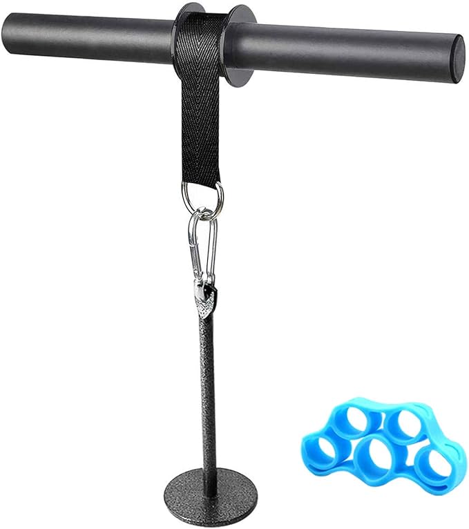 Heavy-Duty Steel Wrist & Forearm Roller Blaster for Weight Training