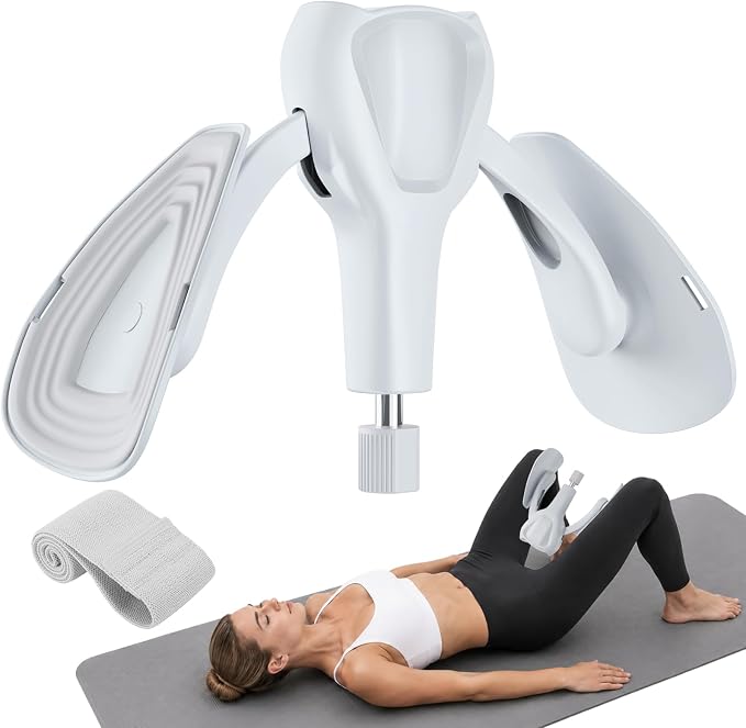 Adjustable Pelvic Floor Muscle Trainer & Thigh Toner with Resistance Band (35kg) - Slate Grey